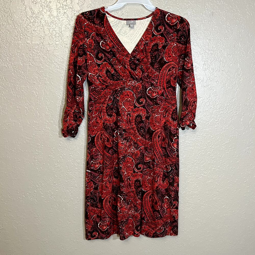 J. Jill wrap dress small red paisley